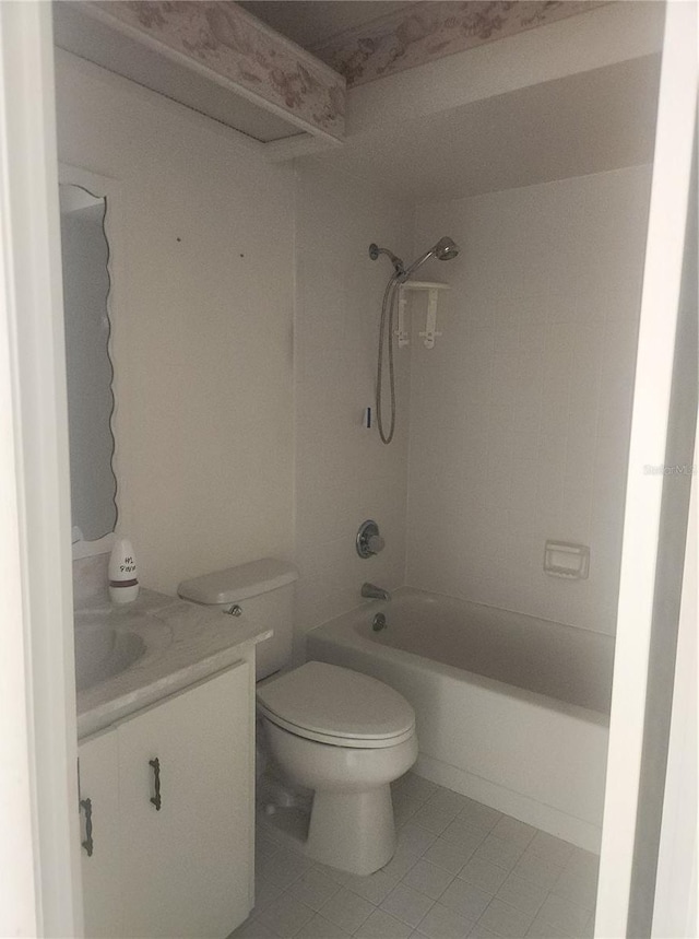 8 Oxford Ln, Palm Coast, FL 32137 - full bathroom with toilet, vanity, tile patterned flooring, and bathing tub / shower combination