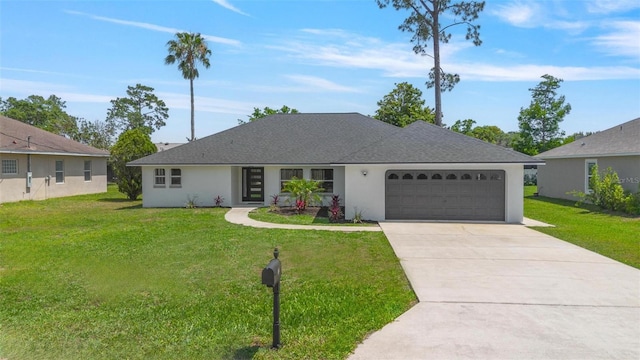 23 Forest Hill Dr, Palm Coast, FL 32137 - view of front of home featuring a garage, driveway, and a front yard