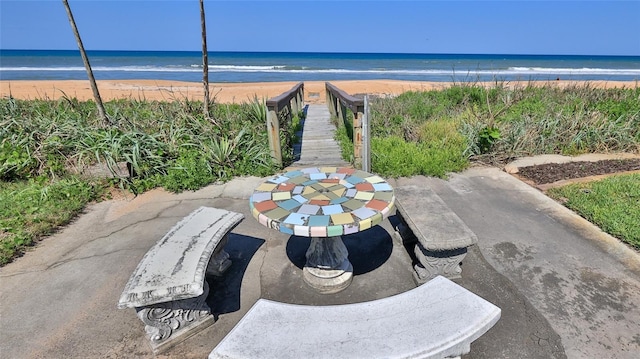 8 Ocean Dunes Dr, Ormond Beach, FL 32176 - view of patio with view of water and beach