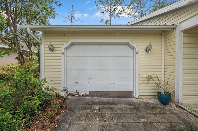 view of garage