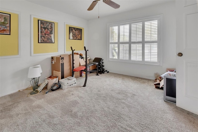 953 Tulip St, Deltona, FL 32725 - recreation room with carpet floors and a ceiling fan