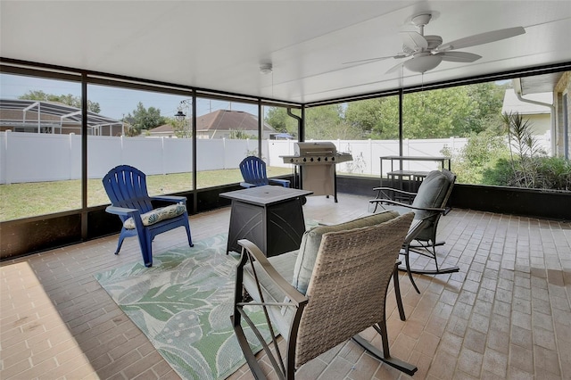 953 Tulip St, Deltona, FL 32725 - sunroom / solarium with a ceiling fan