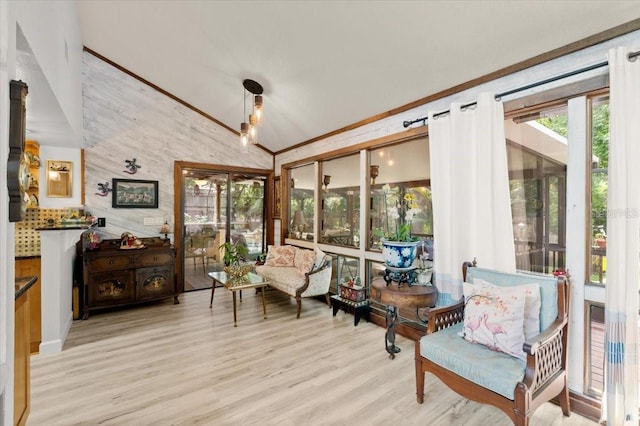 96 Hollow Branch Xing, Ormond Beach, FL 32174 - sunroom / solarium with wood finished floors and vaulted ceiling