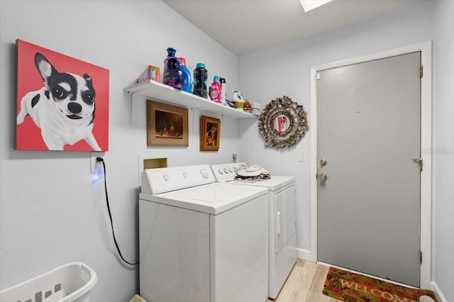 96 Hollow Branch Xing, Ormond Beach, FL 32174 - laundry room featuring light wood-style floors, washer and clothes dryer, and baseboards