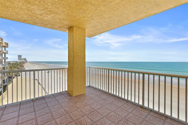 2901 S Atlantic Ave Unit 401, Daytona Beach Shores, FL 32118 - balcony featuring view of water and beach