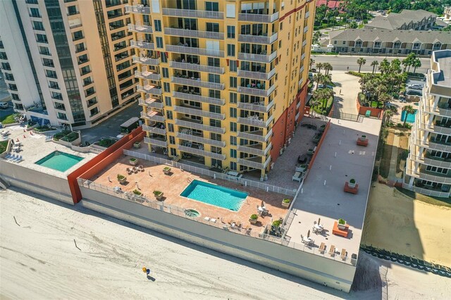 2901 S Atlantic Ave Unit 401, Daytona Beach Shores, FL 32118 - drone / aerial view of a pool and apartment complex