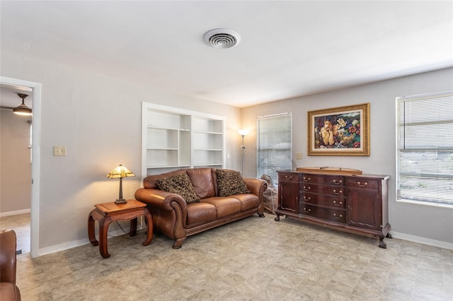 1284 Vanderbilt Dr, Ormond Beach, FL 32174 - living area with baseboards and built in features