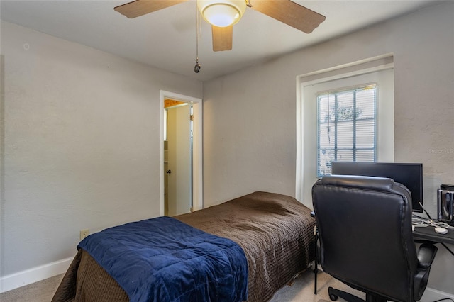 1284 Vanderbilt Dr, Ormond Beach, FL 32174 - bedroom featuring carpet flooring, a ceiling fan, and baseboards