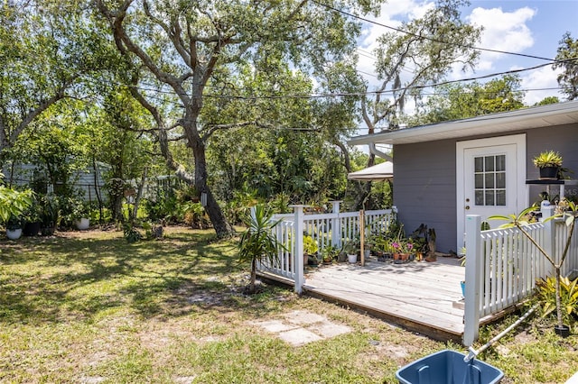 1284 Vanderbilt Dr, Ormond Beach, FL 32174 - view of yard featuring a deck