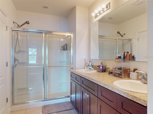 2919 Sime St, New Smyrna Beach, FL 32168 - full bathroom with a shower stall and double vanity