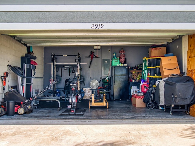 2919 Sime St, New Smyrna Beach, FL 32168 - garage featuring electric panel