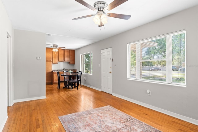 31 Lake Dr, Debary, FL 32713 - entryway with a ceiling fan, baseboards, and light wood-type flooring