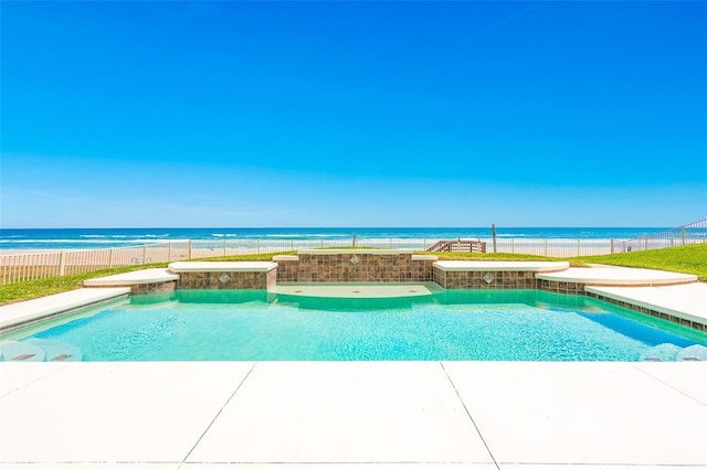 4427 S Atlantic Ave, Port Orange, FL 32127 - view of pool with a water view and a patio area