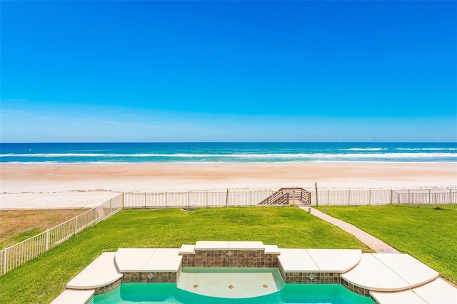 4427 S Atlantic Ave, Port Orange, FL 32127 - view of swimming pool with view of water and beach