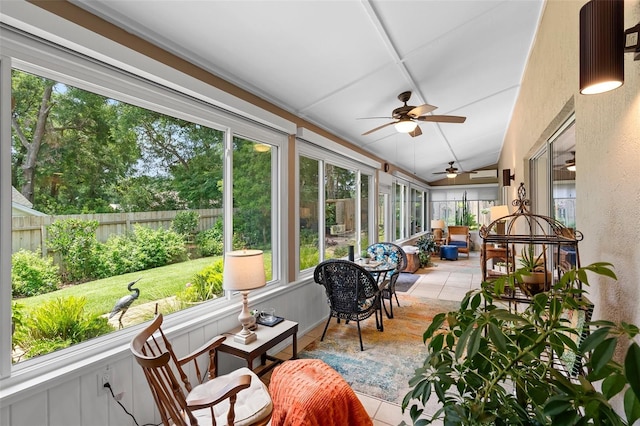 1637 Bent Oaks Blvd, Deland, FL 32724 - sunroom with a ceiling fan, healthy amount of natural light, and vaulted ceiling