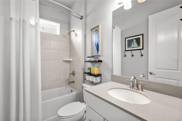 344 Stirling Bridge Dr, Ormond Beach, FL 32174 - bathroom featuring toilet, shower / bath combo, and vanity