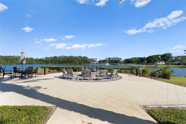 344 Stirling Bridge Dr, Ormond Beach, FL 32174 - view of patio featuring a water view