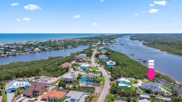 604 Springdale Dr, Flagler Beach, FL 32136 - aerial view of residential area with a nearby body of water