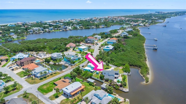 604 Springdale Dr, Flagler Beach, FL 32136 - aerial view of property and surrounding area with a nearby body of water and nearby suburban area