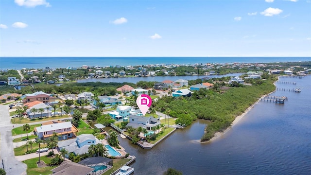 604 Springdale Dr, Flagler Beach, FL 32136 - aerial perspective of suburban area with a nearby body of water