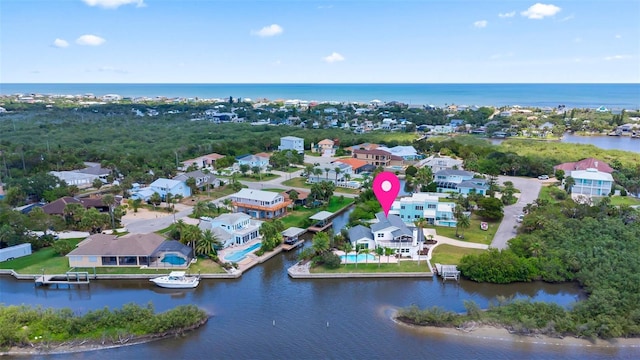 604 Springdale Dr, Flagler Beach, FL 32136 - aerial view of residential area featuring a nearby body of water