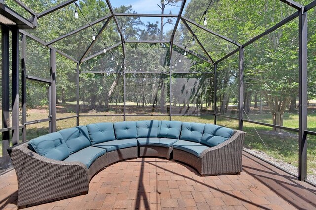 171 Birchmont Dr, Deland, FL 32724 - view of patio / terrace featuring glass enclosure