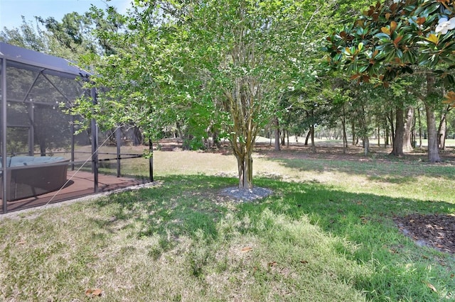 171 Birchmont Dr, Deland, FL 32724 - view of grassy yard featuring a lanai