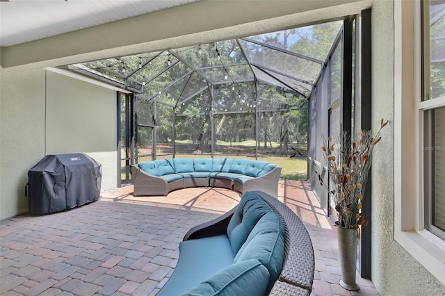 171 Birchmont Dr, Deland, FL 32724 - view of patio / terrace with a grill, outdoor lounge area, and a lanai