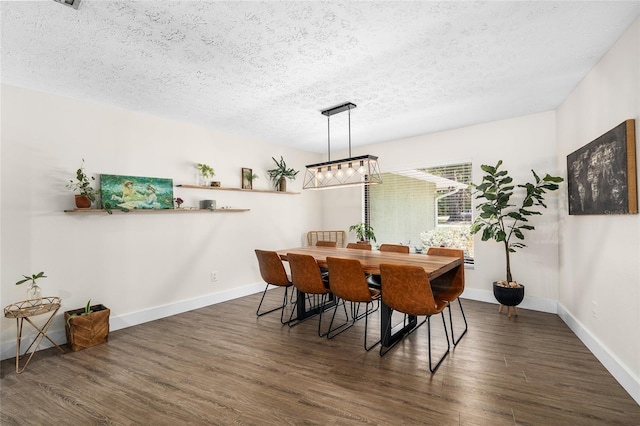 4301 Hudson Ln, Tampa, FL 33618 - dining area with wood finished floors, a textured ceiling, and baseboards