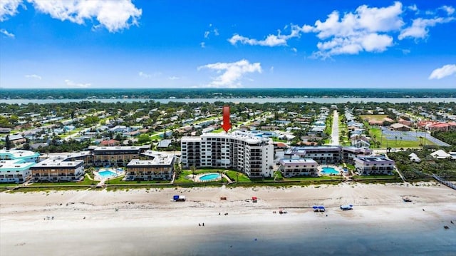 915 Ocean Shore Blvd Unit 8010, Ormond Beach, FL 32176 - drone / aerial view of waterfront with a beach