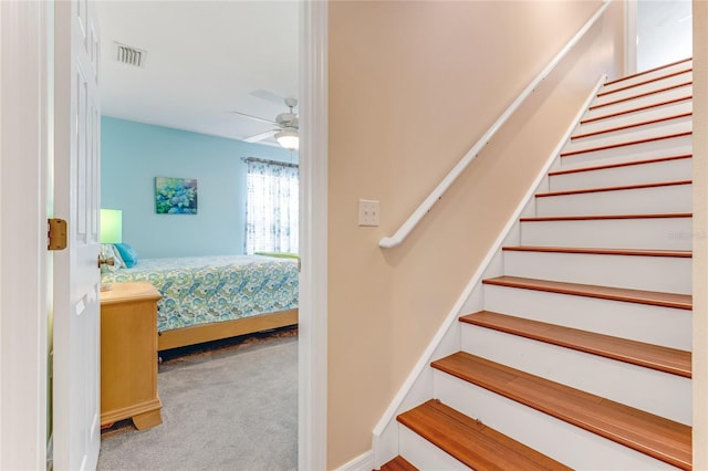1910 Creekwater Blvd, Port Orange, FL 32128 - stairway featuring carpet flooring and ceiling fan