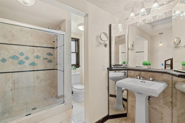 5366 N Lake Farms Rd, De Leon Springs, FL 32130 - bathroom featuring tile patterned flooring and a stall shower