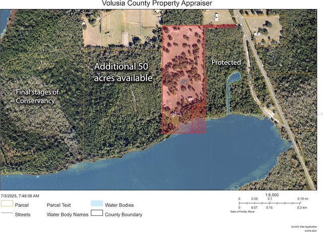 5366 N Lake Farms Rd, De Leon Springs, FL 32130 - map / location with property boundaries highlighted