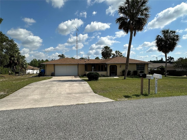15555 SW 46th Cir, Ocala, FL 34473 - single story home featuring concrete driveway, a front yard, an attached garage, and stucco siding