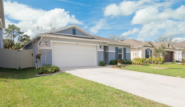 1671 Pecorino Ct, Titusville, FL 32780 - ranch-style home featuring an attached garage, stucco siding, concrete driveway, and a front yard
