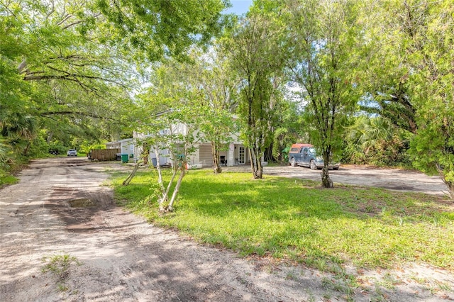 449 3rd St, Daytona Beach, FL 32117 - view of property hidden behind natural elements featuring a front yard and driveway