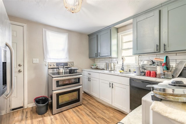 449 3rd St, Daytona Beach, FL 32117 - kitchen featuring appliances with stainless steel finishes, a sink, light countertops, and tasteful backsplash
