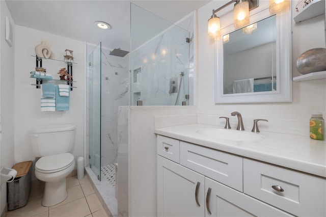 2222 Ocean Shore Blvd Unit 304B, Ormond Beach, FL 32176 - bathroom with vanity, a marble finish shower, and tile patterned flooring