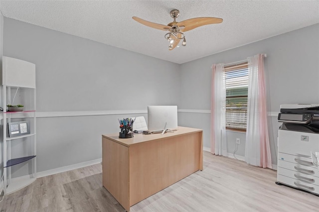 901 Vicksburg St, Deltona, FL 32725 - office space with light wood-style floors, ceiling fan, a textured ceiling, and baseboards