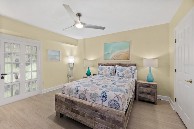 3315 S Atlantic Ave Unit 1406, Daytona Beach Shores, FL 32118 - bedroom featuring wood finished floors, baseboards, and a ceiling fan