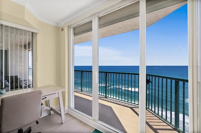 3315 S Atlantic Ave Unit 1406, Daytona Beach Shores, FL 32118 - sunroom / solarium with view of water and beach