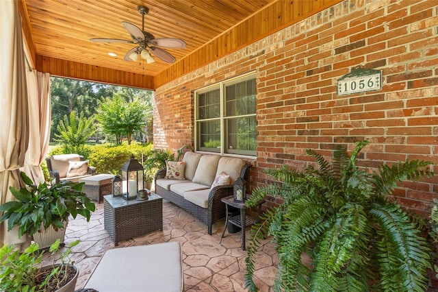 1056 Reynolds Rd, De Leon Springs, FL 32130 - view of patio featuring an outdoor hangout area and a ceiling fan