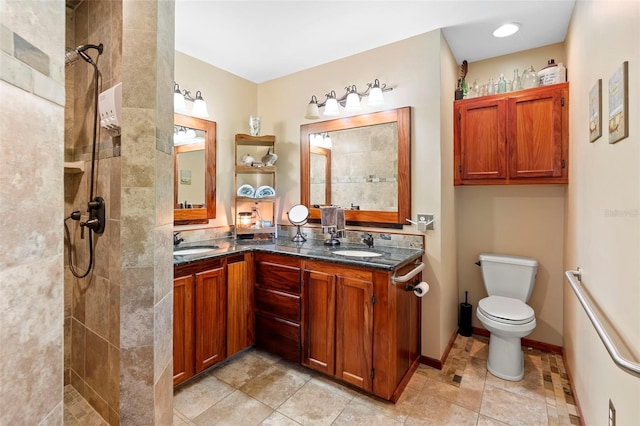 1056 Reynolds Rd, De Leon Springs, FL 32130 - full bath with double vanity, walk in shower, and toilet