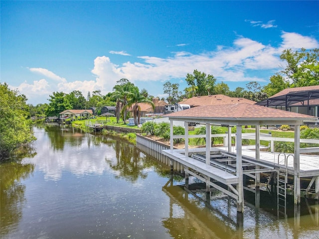 1520 Stone Trl, Enterprise, FL 32725 - dock with a water view and boat lift