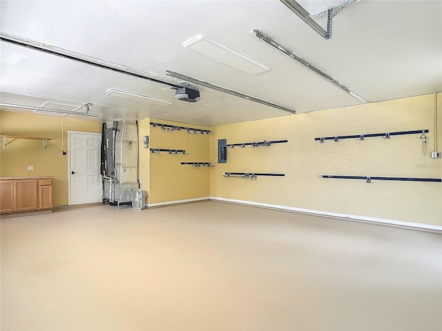 1520 Stone Trl, Enterprise, FL 32725 - garage with a garage door opener, electric panel, and heating unit