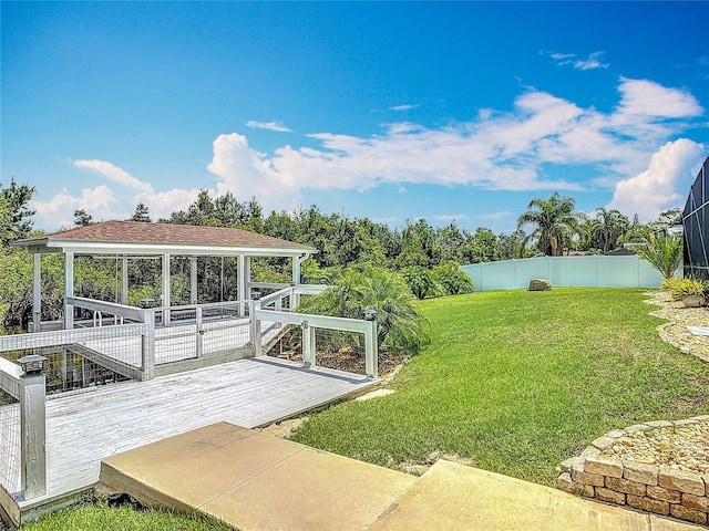 1520 Stone Trl, Enterprise, FL 32725 - view of yard with a deck and a gazebo