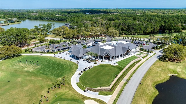 438 Harbour Town Ln, Ormond Beach, FL 32174 - aerial view of property and surrounding area with a nearby body of water, a forest, and a golf club