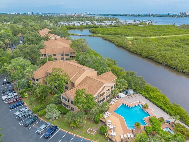 1401 S Palmetto Ave Unit 119, Daytona Beach, FL 32114 - aerial view of a nearby body of water and a pool area