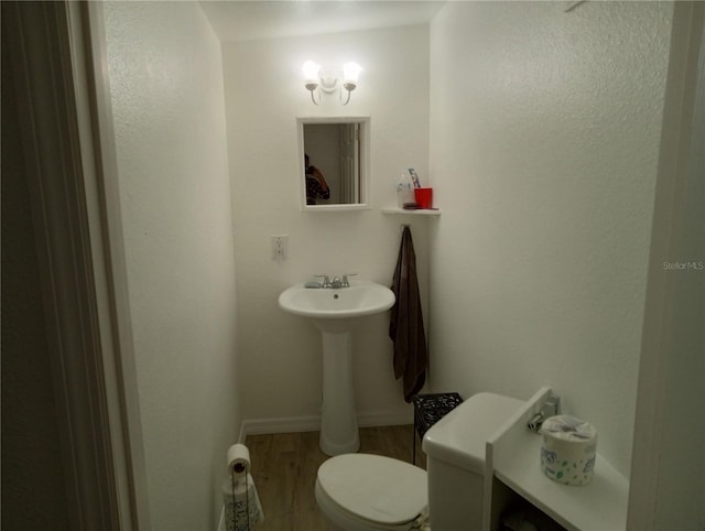 20422 Canvas Back Rd, Altoona, FL 32702 - bathroom featuring wood finished floors, toilet, baseboards, and a sink