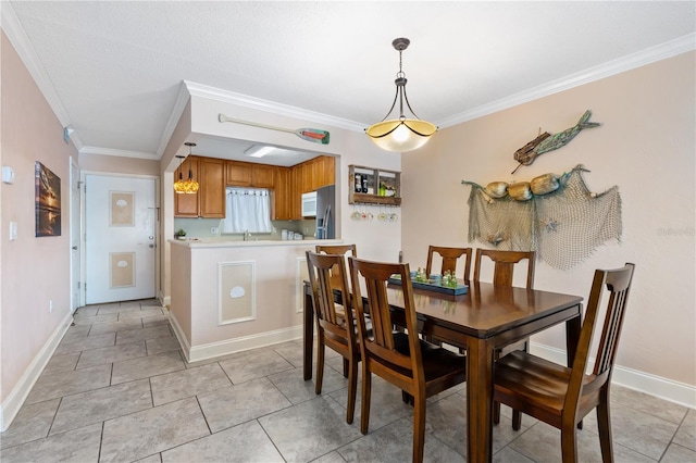 2711 N Halifax Ave Unit 264, Daytona Beach, FL 32118 - dining space with crown molding and baseboards